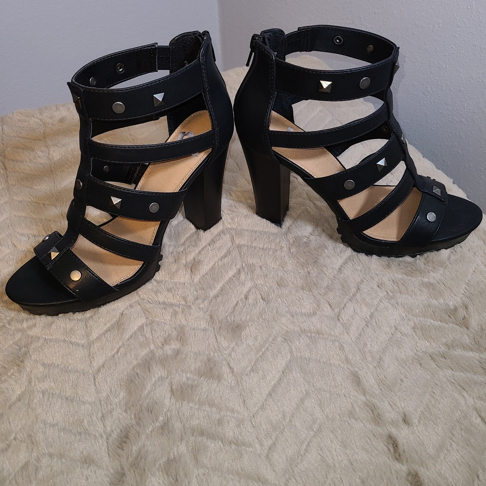 Report Black Studded Heels Size 8.5